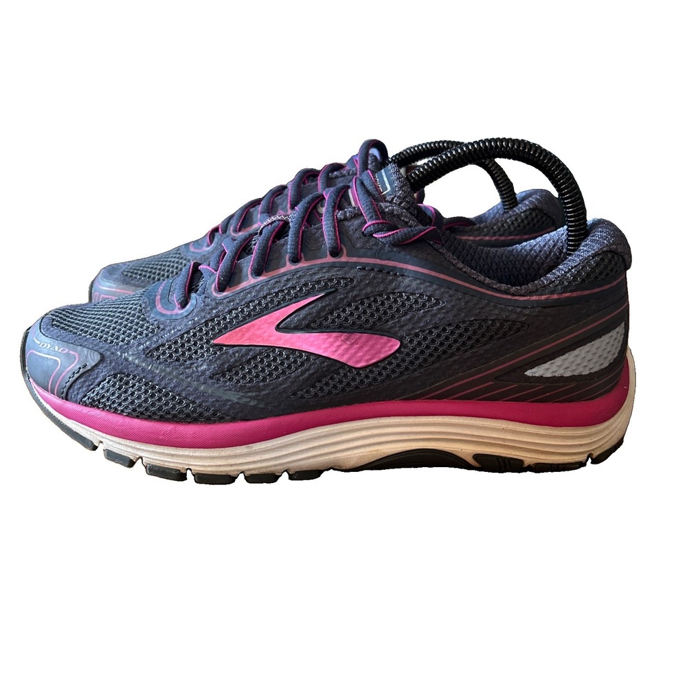 Brooks Womens Dyad 9 Athletic Running Walking Shoes Navy/Pink Size 8.5 2E